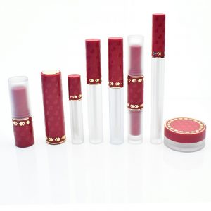 Frosted Red Lipstick Tubes Packaging